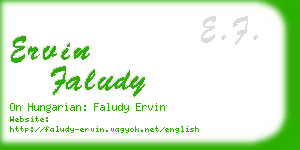 ervin faludy business card